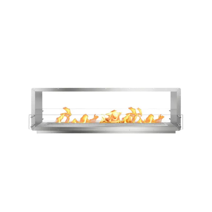 Bio Flame 84" Firebox DS Built-In Ethanol Fireplace -Silver-Flush