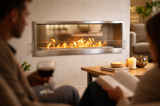 Bio Flame 51'' XL Firebox DS Built-In Ethanol Fireplace - Stainless Steel