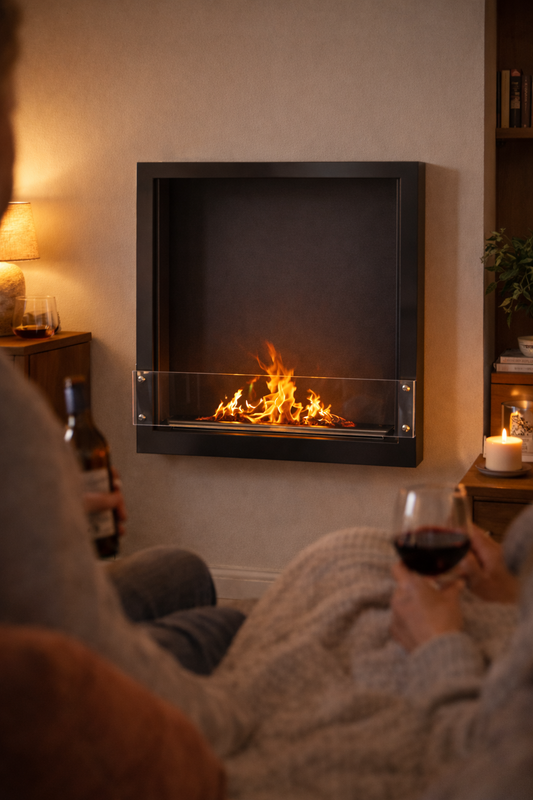38" Firebox SS (24 Manual, Black, Spacer Mount Glass)