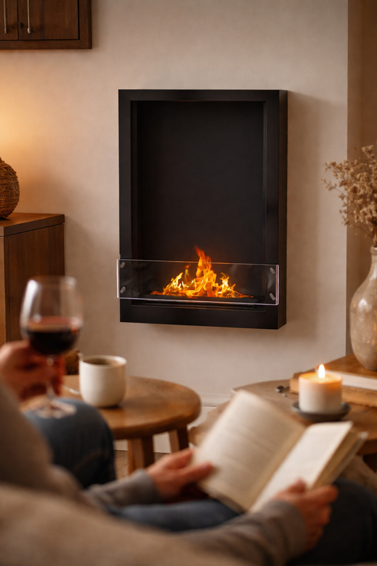 24" Firebox SS (16 Manual, Black, Spacer Mount Glass)