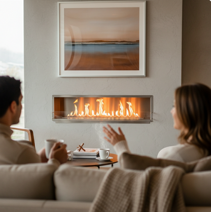 84" Firebox SS (72 Manual, Stainless Steel, Flush Mount Glass)