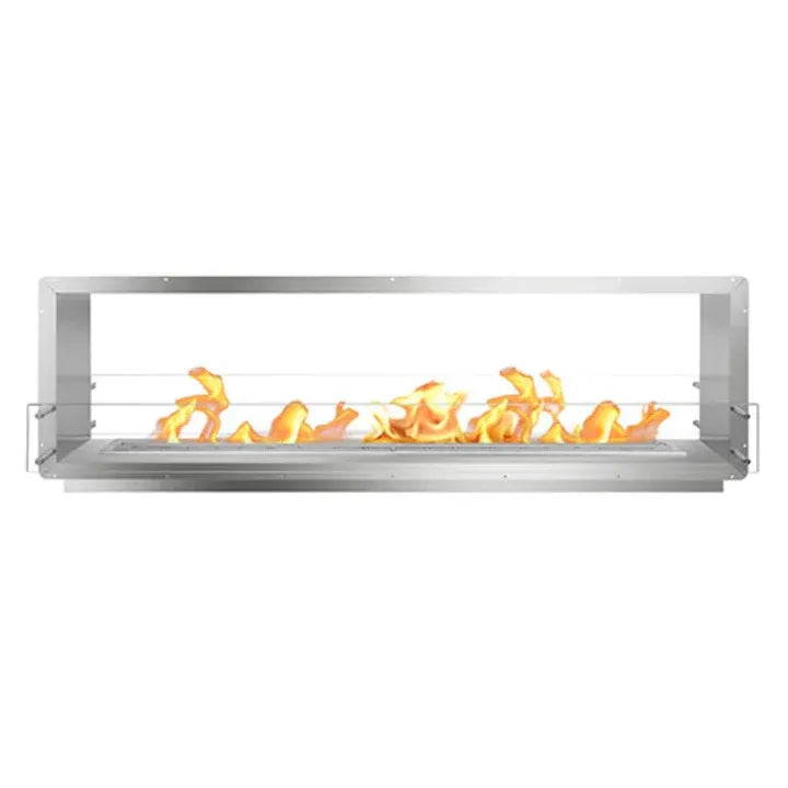 Bio Flame 84" Firebox DS Built-In Ethanol Fireplace -Silver-Spacer