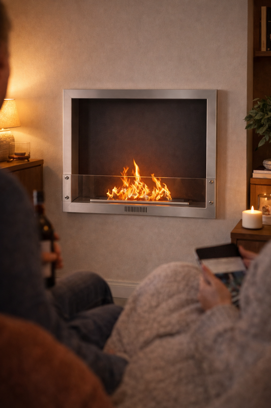 38" Firebox SS (24 Manual, Stainless Steel, Spacer Mount Glass)