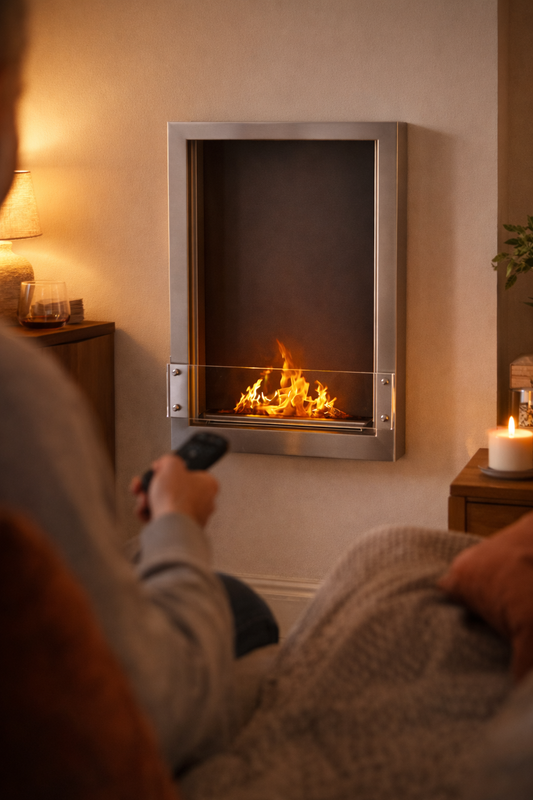 24" Firebox SS (16 Manual, Stainless Steel, Spacer Mount Glass)