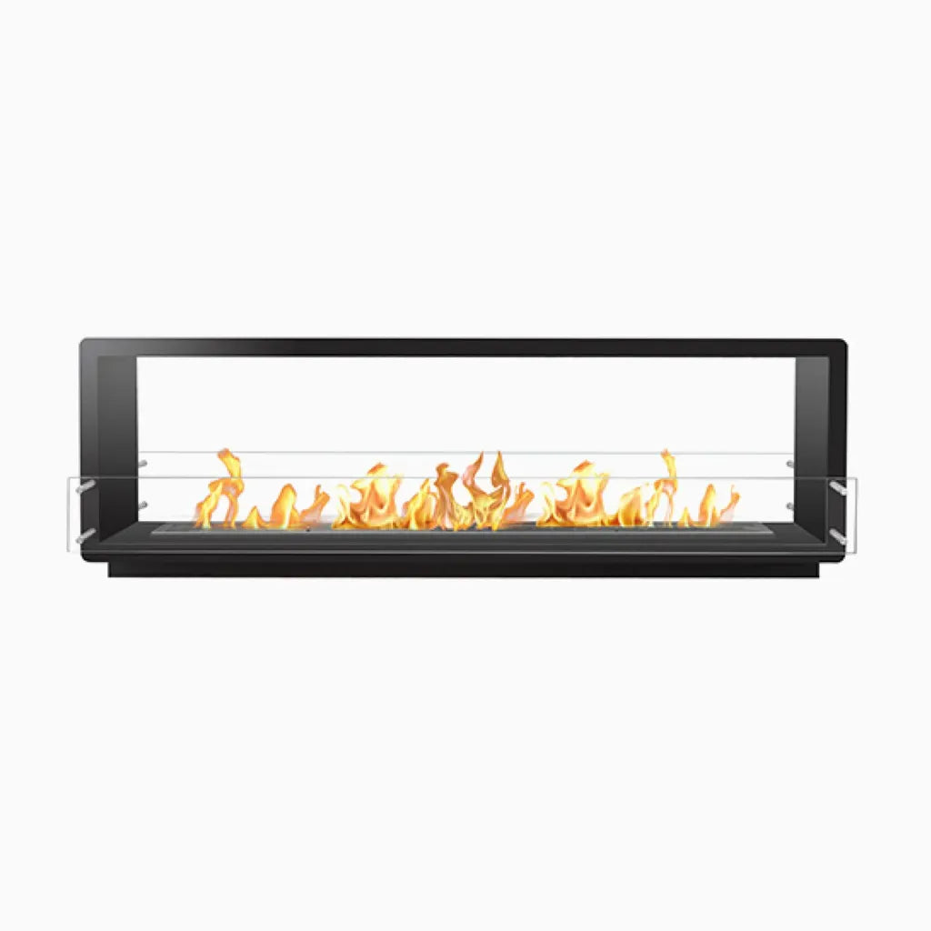 84" Firebox SS (72 Manual, Black, Flush Mount Glass)