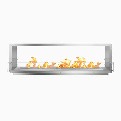 84" Firebox SS (72 Manual, Black, Flush Mount Glass)