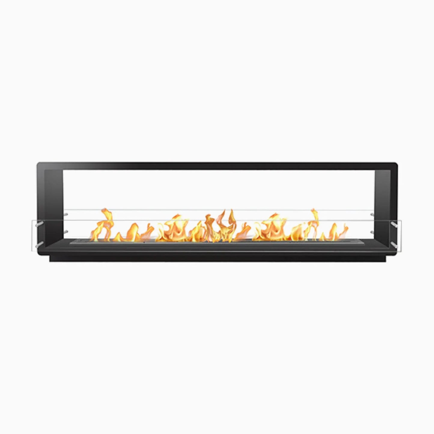 96" Firebox SS (84 Manual, Black, Flush Mount Glass)