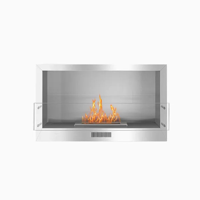 60" Firebox SS (48 Manual, Black, Flush Mount Glass)