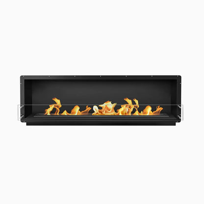 84" Firebox SS (72 Manual, Black, Flush Mount Glass)