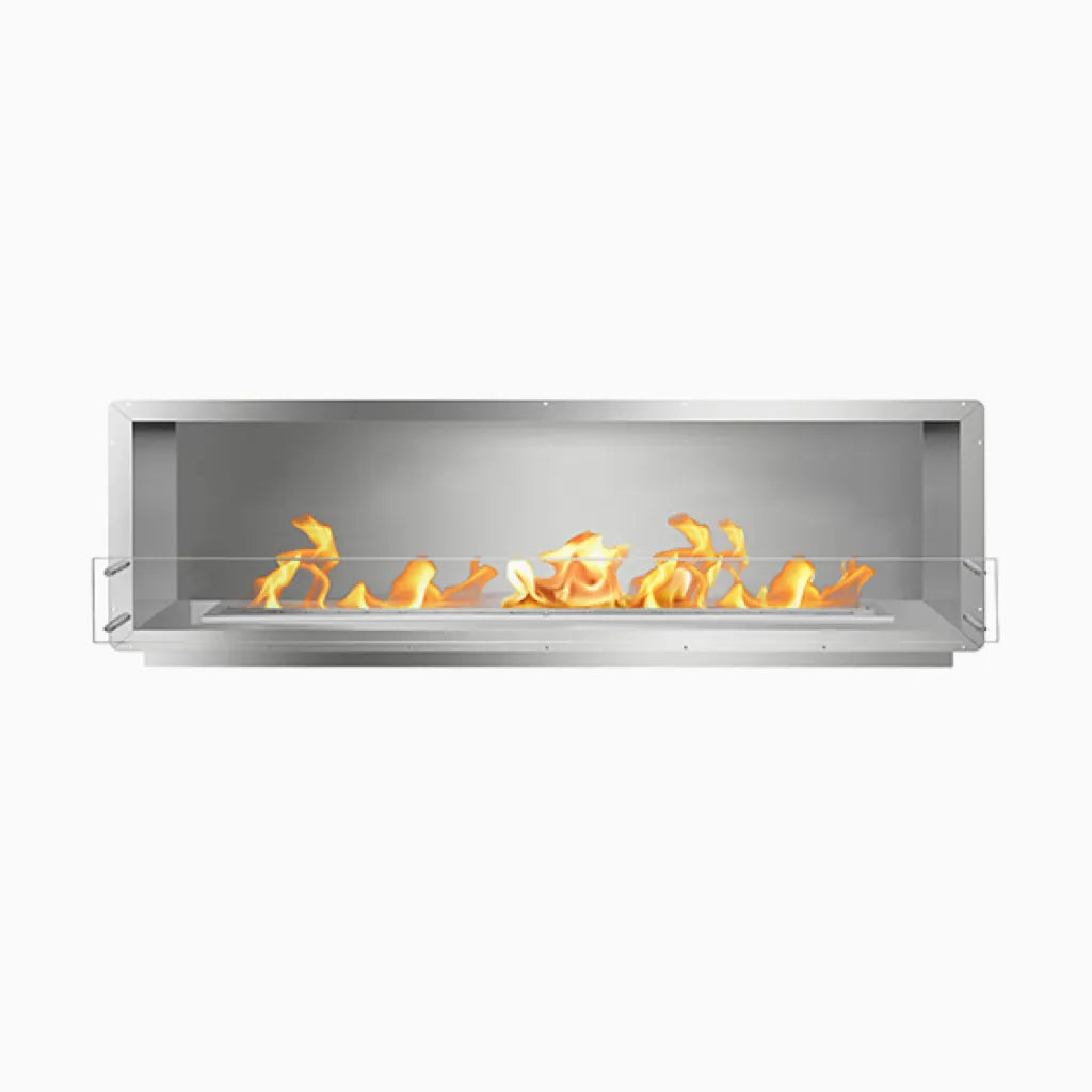 84" Firebox SS (72 Manual, Black, Flush Mount Glass)