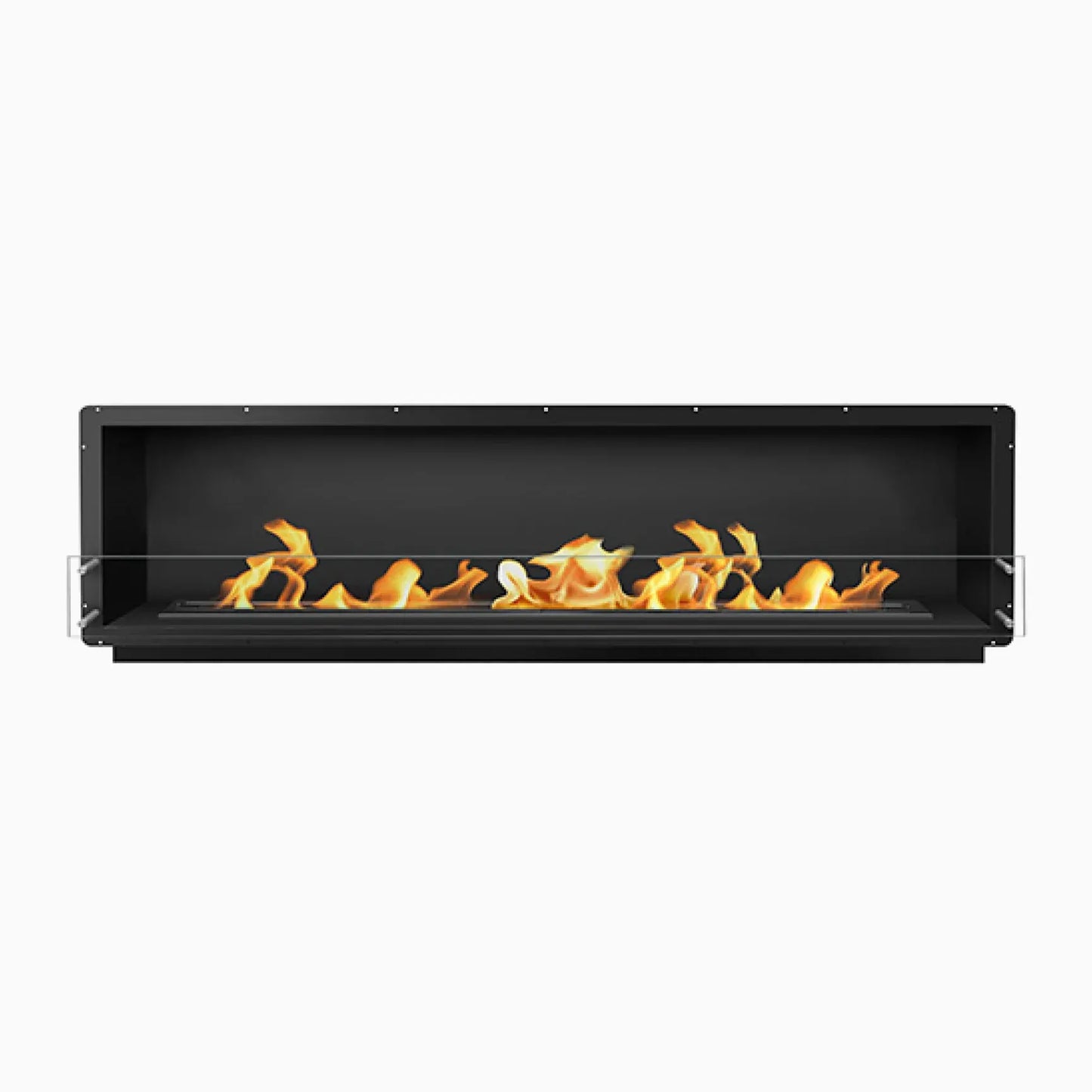 96" Firebox SS (84 Manual, Black, Flush Mount Glass)