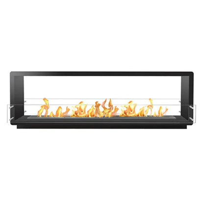 Bio Flame 84" Firebox DS Built-In Ethanol Fireplace - Black-Spacer