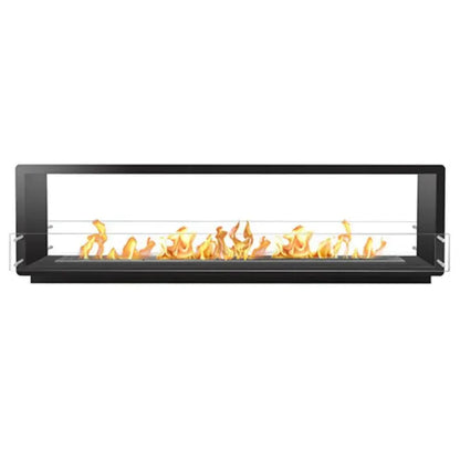 Bio Flame 96" Firebox Double Sided Ethanol Fireplace - Black Spacer