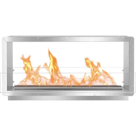 Bio Flame 51'' XL Firebox DS Built-In Ethanol Fireplace - Stainless Steel