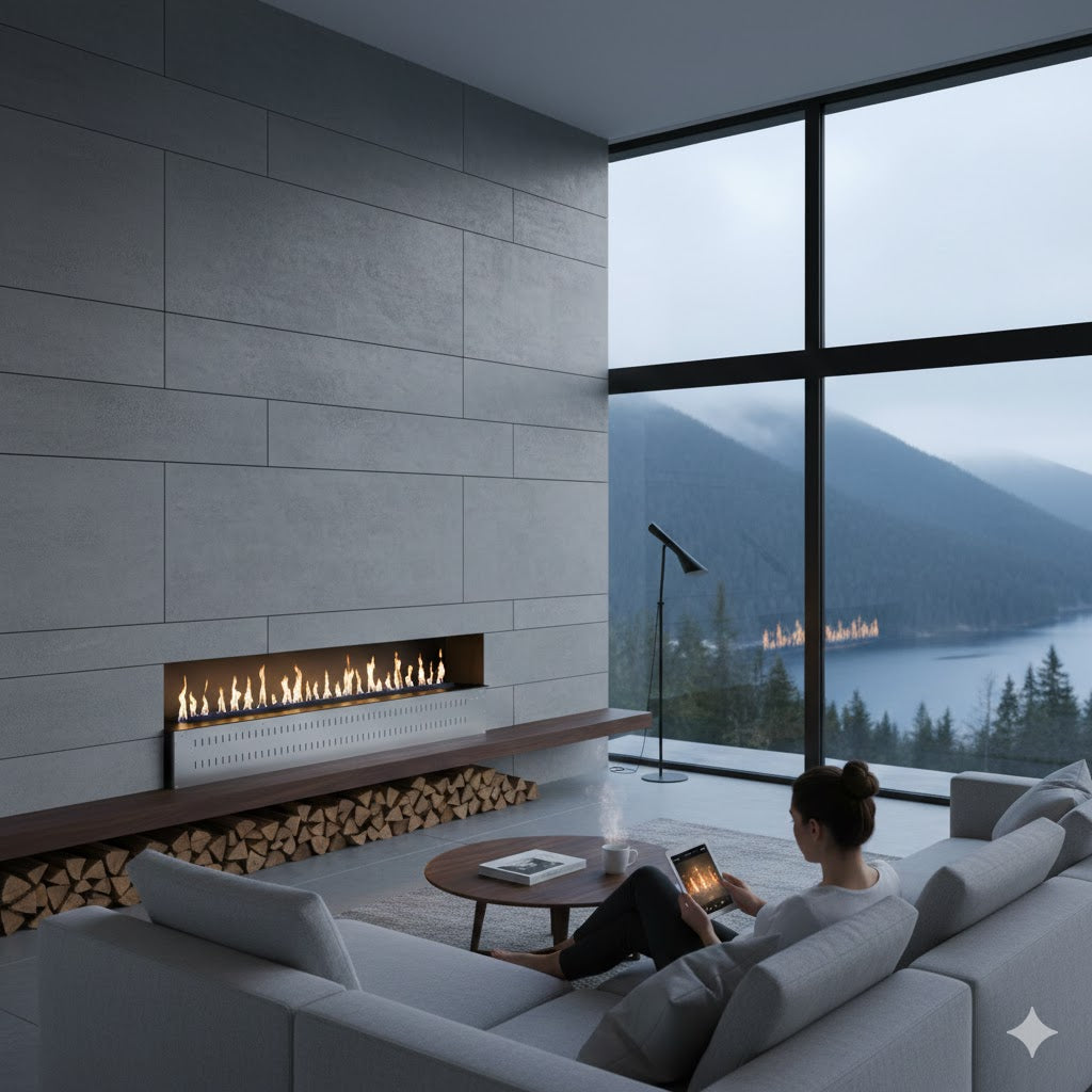 98" Smart Water Vapor Fireplace