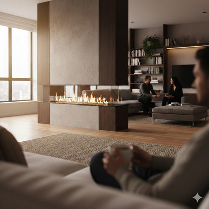 The Bio Flame 60-inch Double Sided Built-In Ethanol Firebox