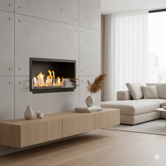 XL Firebox SS (38 Manual, Black, Flush Mount Glass)